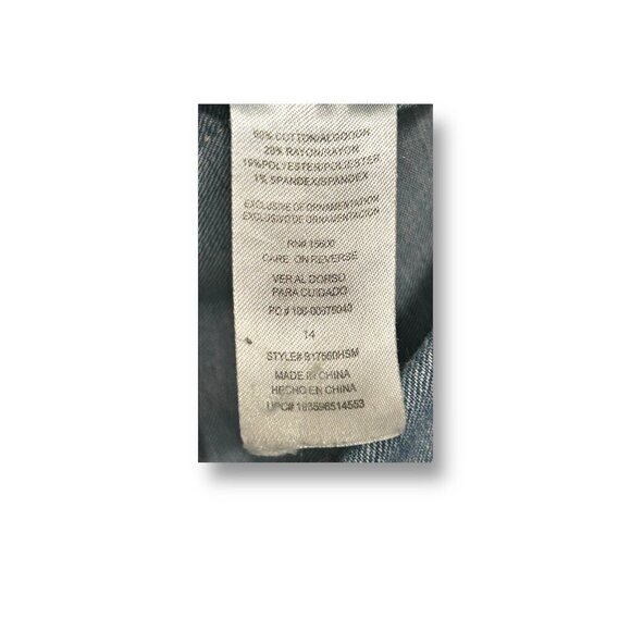 Democracy Seamless Ankle Skimmer Distressed Raw Hem Medium Wash Blue Jeans 14 - Picture 2 of 10